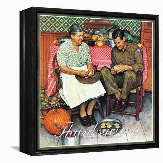 "Home for Thanksgiving", November 24,1945-Norman Rockwell-Framed Premier Image Canvas