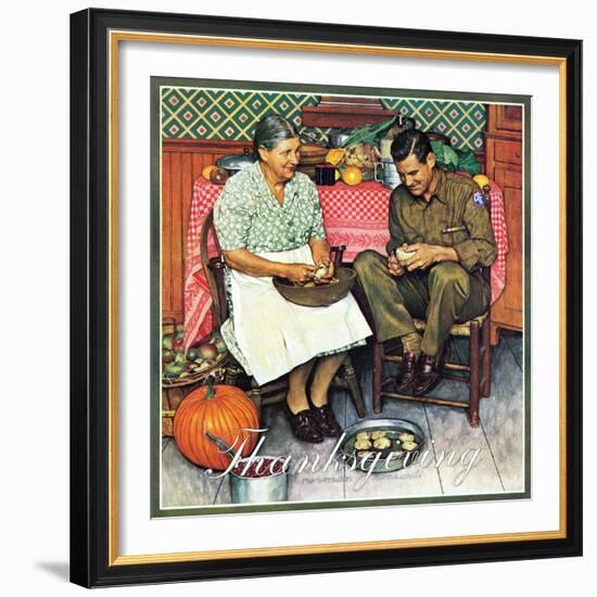 "Home for Thanksgiving", November 24,1945-Norman Rockwell-Framed Giclee Print