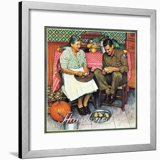 "Home for Thanksgiving", November 24,1945-Norman Rockwell-Framed Giclee Print