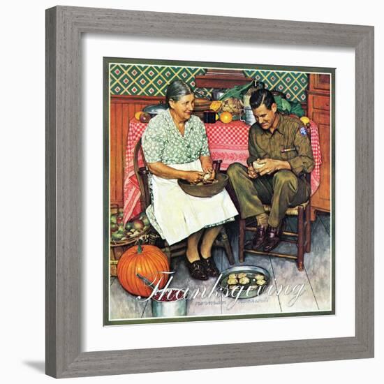 "Home for Thanksgiving", November 24,1945-Norman Rockwell-Framed Giclee Print