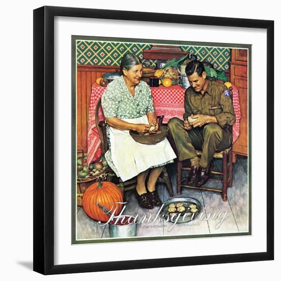 "Home for Thanksgiving", November 24,1945-Norman Rockwell-Framed Giclee Print