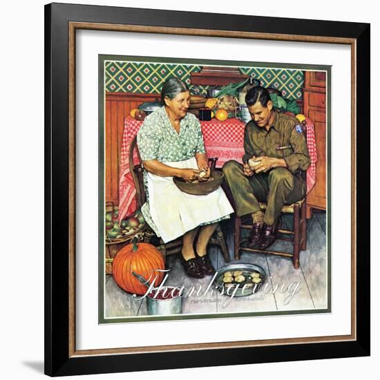 "Home for Thanksgiving", November 24,1945-Norman Rockwell-Framed Giclee Print