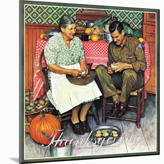 "Home for Thanksgiving", November 24,1945-Norman Rockwell-Mounted Giclee Print