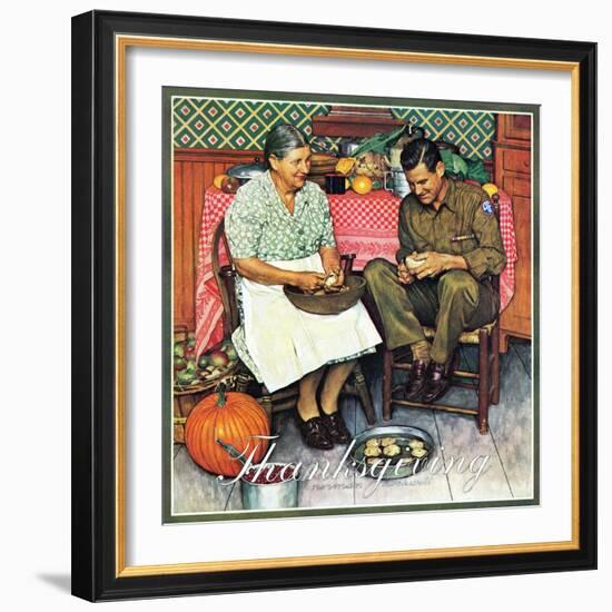 "Home for Thanksgiving", November 24,1945-Norman Rockwell-Framed Giclee Print