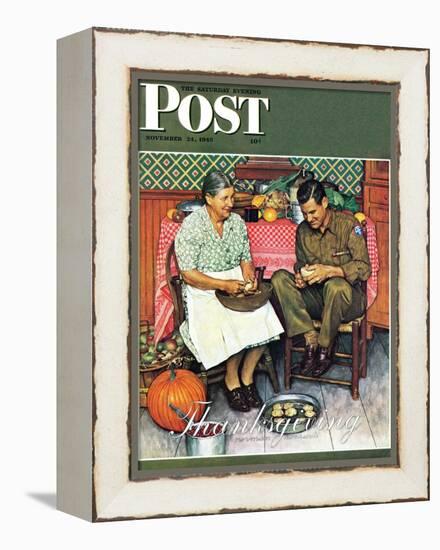 "Home for Thanksgiving" Saturday Evening Post Cover, November 24,1945-Norman Rockwell-Framed Premier Image Canvas