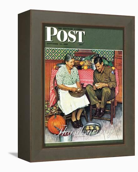 "Home for Thanksgiving" Saturday Evening Post Cover, November 24,1945-Norman Rockwell-Framed Premier Image Canvas