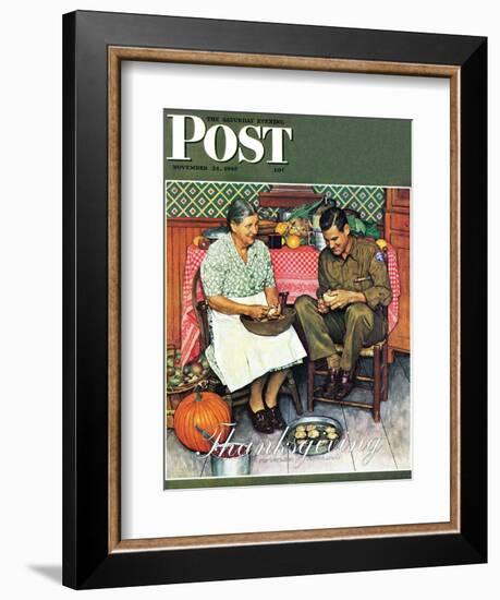 "Home for Thanksgiving" Saturday Evening Post Cover, November 24,1945-Norman Rockwell-Framed Giclee Print