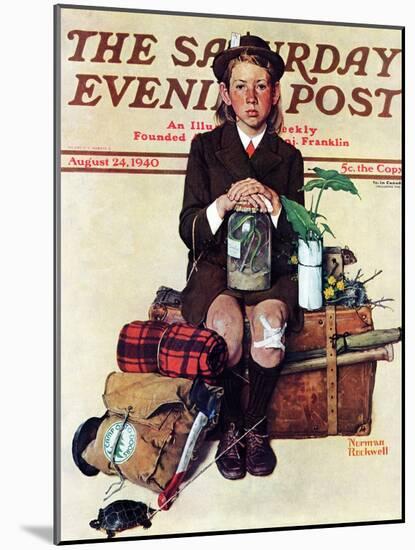 "Home from Camp" Saturday Evening Post Cover, August 24,1940-Norman Rockwell-Mounted Giclee Print