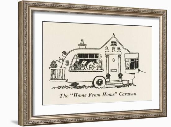 Home from Home Caravan-William Heath Robinson-Framed Art Print