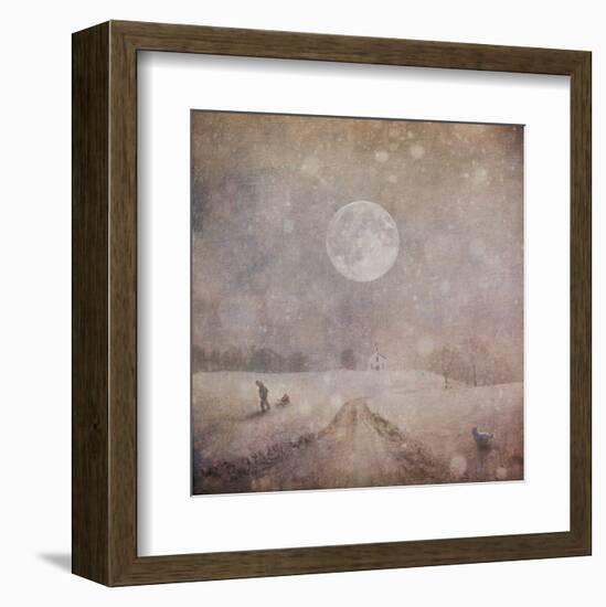 Home From Sledding-Dawne Polis-Framed Art Print