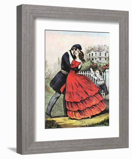 Home from the War, 1865-Currier & Ives-Framed Giclee Print