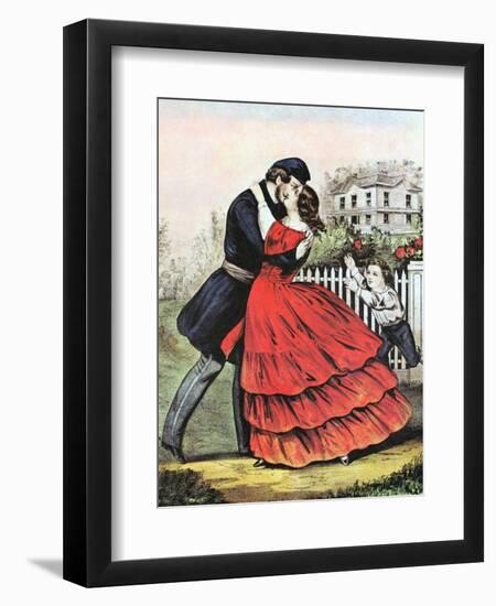 Home from the War, 1865-Currier & Ives-Framed Giclee Print