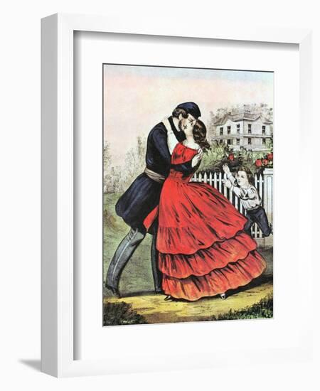 Home from the War, 1865-Currier & Ives-Framed Giclee Print