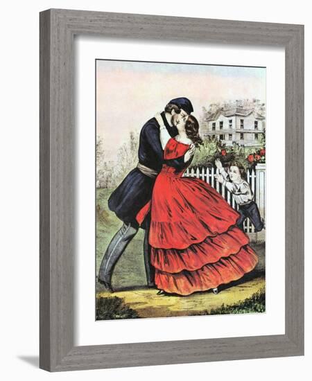 Home from the War, 1865-Currier & Ives-Framed Giclee Print