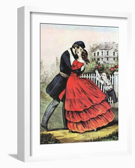 Home from the War, 1865-Currier & Ives-Framed Giclee Print