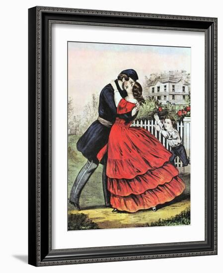 Home from the War, 1865-Currier & Ives-Framed Giclee Print