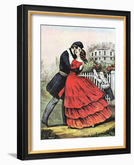 Home from the War, 1865-Currier & Ives-Framed Giclee Print