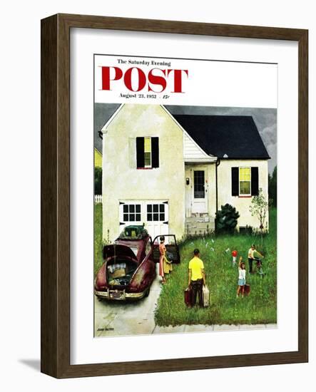 "Home from Vacation" Saturday Evening Post Cover, August 23, 1952-John Falter-Framed Giclee Print