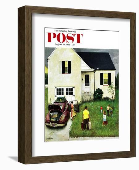 "Home from Vacation" Saturday Evening Post Cover, August 23, 1952-John Falter-Framed Giclee Print