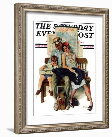 "Home from Vacation" Saturday Evening Post Cover, September 13,1930-Norman Rockwell-Framed Giclee Print