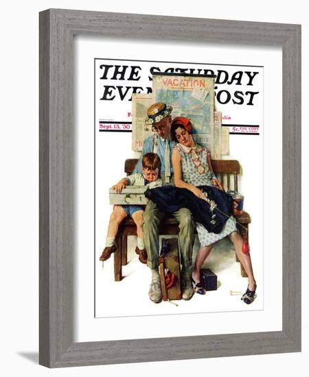 "Home from Vacation" Saturday Evening Post Cover, September 13,1930-Norman Rockwell-Framed Giclee Print