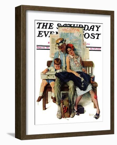 "Home from Vacation" Saturday Evening Post Cover, September 13,1930-Norman Rockwell-Framed Giclee Print