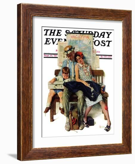 "Home from Vacation" Saturday Evening Post Cover, September 13,1930-Norman Rockwell-Framed Giclee Print