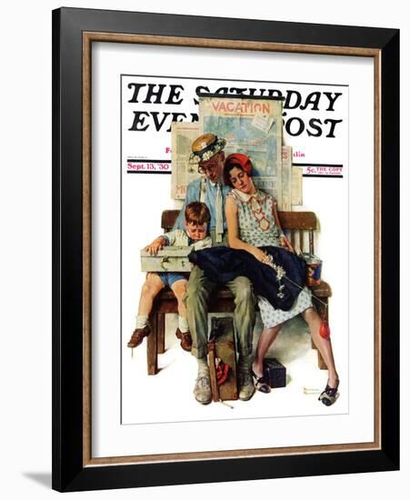 "Home from Vacation" Saturday Evening Post Cover, September 13,1930-Norman Rockwell-Framed Giclee Print