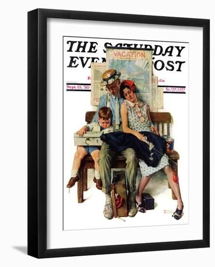 "Home from Vacation" Saturday Evening Post Cover, September 13,1930-Norman Rockwell-Framed Giclee Print