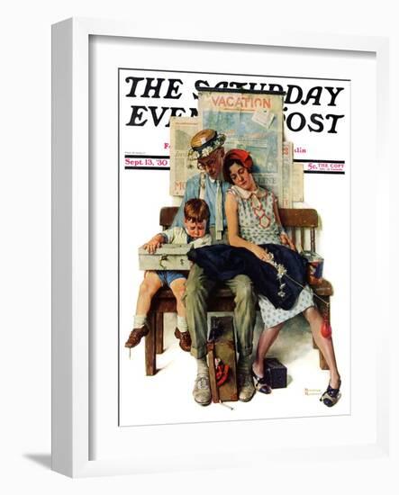 "Home from Vacation" Saturday Evening Post Cover, September 13,1930-Norman Rockwell-Framed Giclee Print