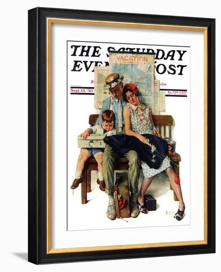 "Home from Vacation" Saturday Evening Post Cover, September 13,1930-Norman Rockwell-Framed Giclee Print