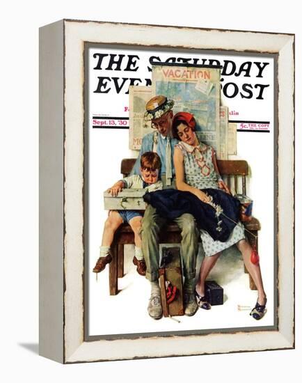 "Home from Vacation" Saturday Evening Post Cover, September 13,1930-Norman Rockwell-Framed Premier Image Canvas