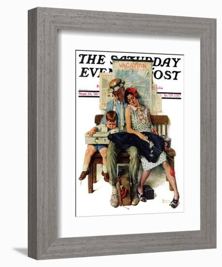 "Home from Vacation" Saturday Evening Post Cover, September 13,1930-Norman Rockwell-Framed Giclee Print