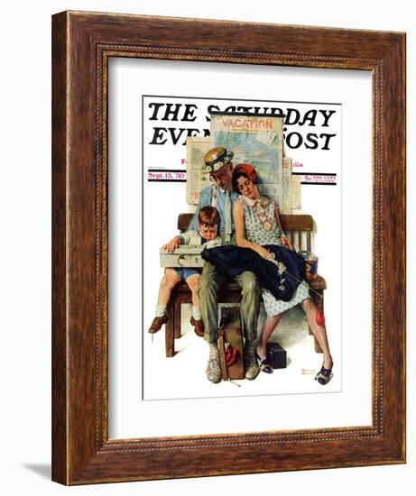 "Home from Vacation" Saturday Evening Post Cover, September 13,1930-Norman Rockwell-Framed Giclee Print