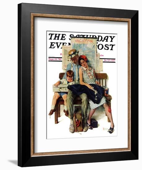 "Home from Vacation" Saturday Evening Post Cover, September 13,1930-Norman Rockwell-Framed Giclee Print