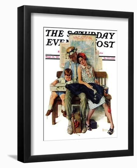 "Home from Vacation" Saturday Evening Post Cover, September 13,1930-Norman Rockwell-Framed Giclee Print