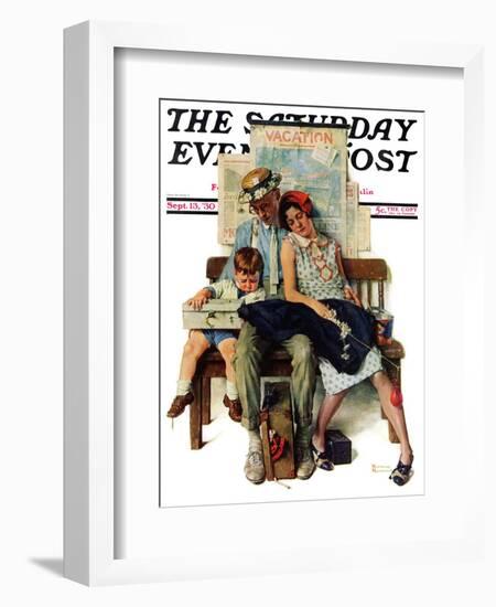 "Home from Vacation" Saturday Evening Post Cover, September 13,1930-Norman Rockwell-Framed Giclee Print