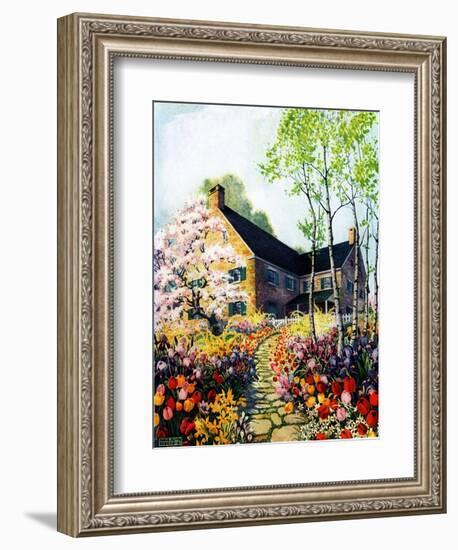 "Home in Springtime,"April 1, 1930-Nelson Grofe-Framed Giclee Print