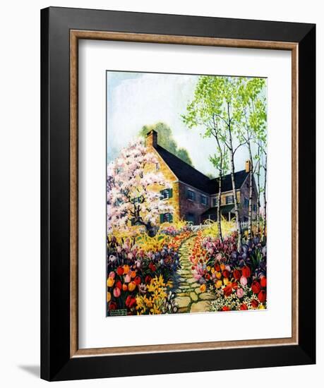 "Home in Springtime,"April 1, 1930-Nelson Grofe-Framed Giclee Print