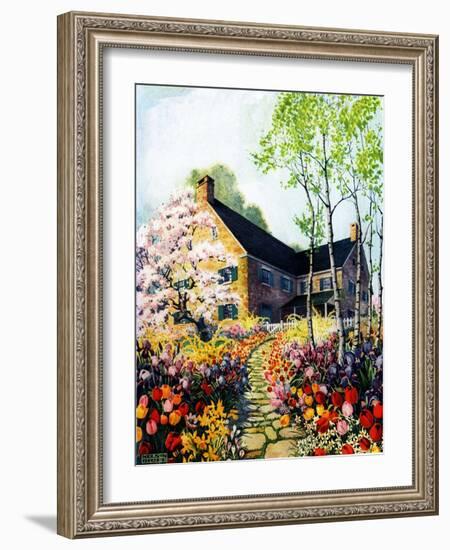 "Home in Springtime,"April 1, 1930-Nelson Grofe-Framed Giclee Print