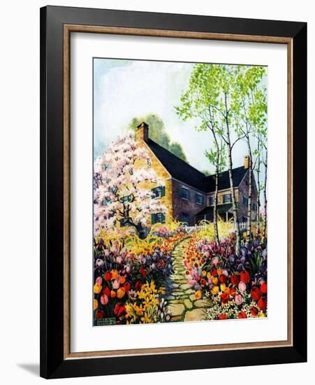 "Home in Springtime,"April 1, 1930-Nelson Grofe-Framed Giclee Print