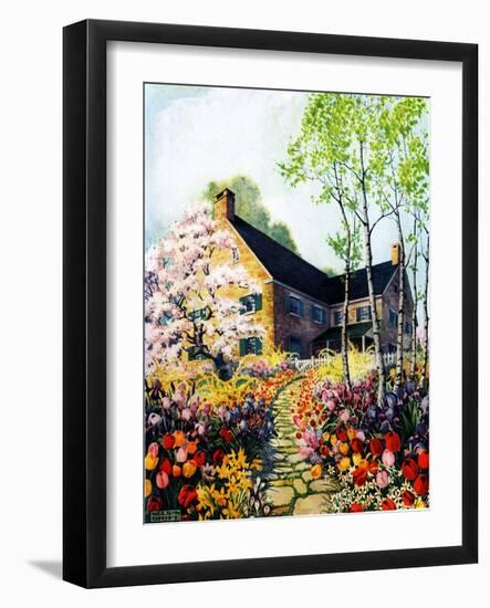 "Home in Springtime,"April 1, 1930-Nelson Grofe-Framed Giclee Print