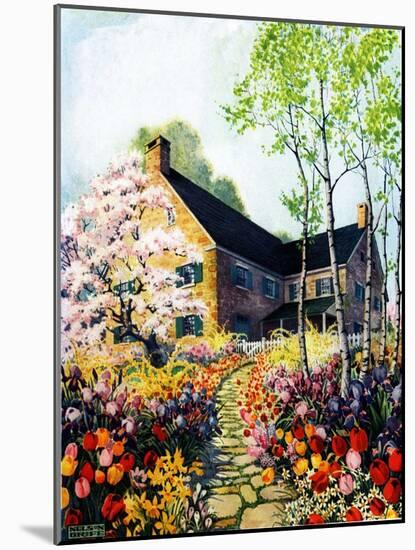 "Home in Springtime,"April 1, 1930-Nelson Grofe-Mounted Giclee Print