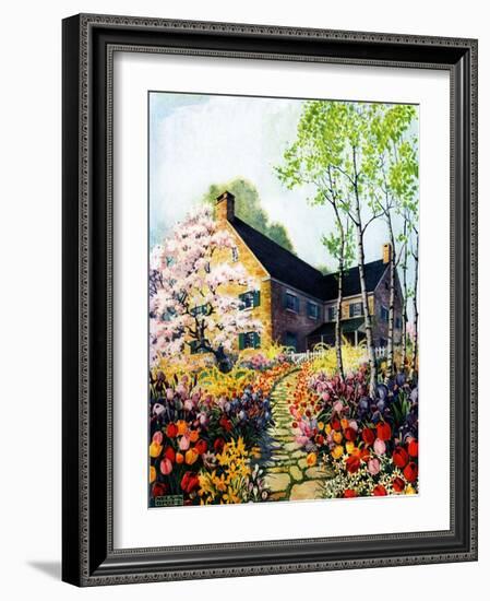 "Home in Springtime,"April 1, 1930-Nelson Grofe-Framed Giclee Print