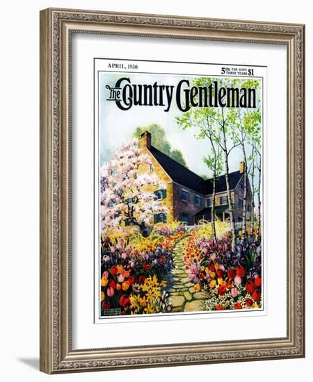 "Home in Springtime," Country Gentleman Cover, April 1, 1930-Nelson Grofe-Framed Giclee Print