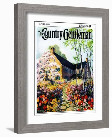 "Home in Springtime," Country Gentleman Cover, April 1, 1930-Nelson Grofe-Framed Giclee Print