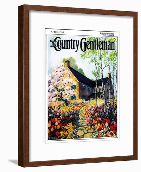 "Home in Springtime," Country Gentleman Cover, April 1, 1930-Nelson Grofe-Framed Giclee Print