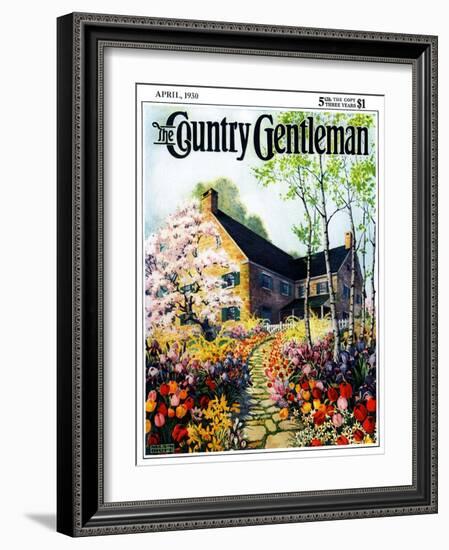 "Home in Springtime," Country Gentleman Cover, April 1, 1930-Nelson Grofe-Framed Giclee Print