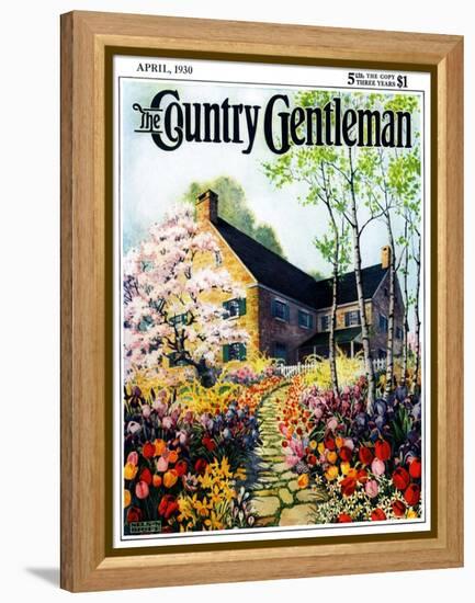 "Home in Springtime," Country Gentleman Cover, April 1, 1930-Nelson Grofe-Framed Premier Image Canvas