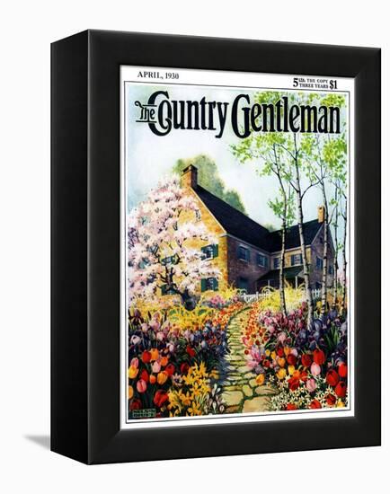 "Home in Springtime," Country Gentleman Cover, April 1, 1930-Nelson Grofe-Framed Premier Image Canvas